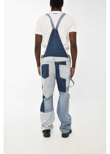 Pantaloni DSQUARED2 Denim Overalls With Stiped Details Blue Barbati (BM 19644113) 2