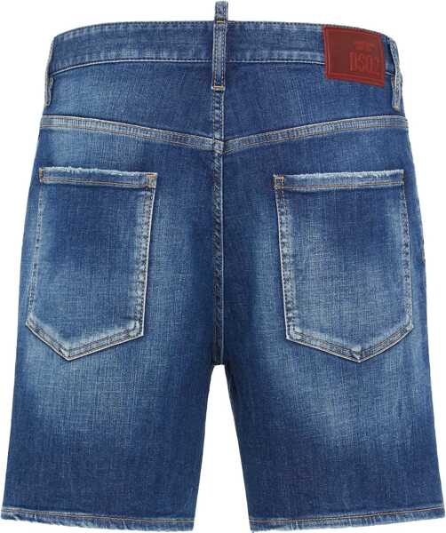 Pantaloni scurti DSQUARED2 Denim Shorts With Monogram Blue Barbati (BM 19644116) 2