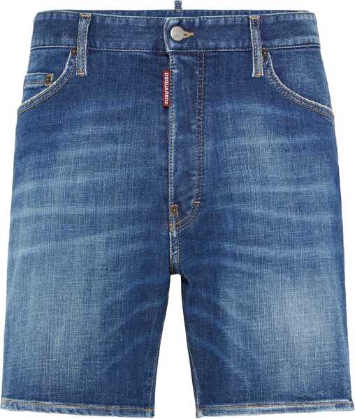 Pantaloni scurti DSQUARED2 Denim Shorts With Monogram Blue Barbati (BM 19644116) 1