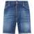 DSQUARED2 Denim Shorts With Monogram Blue