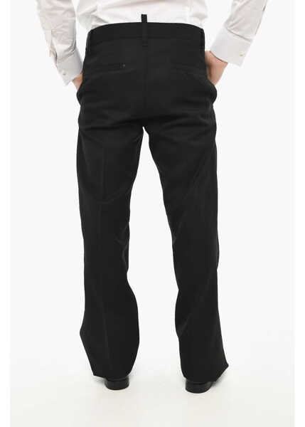 Pantaloni eleganti DSQUARED2 Virgin Wool Blend Pants With Hidded Closure Black Barbati (BM 19644122) 2