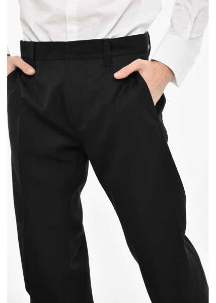 Pantaloni eleganti DSQUARED2 Virgin Wool Blend Pants With Hidded Closure Black Barbati (BM 19644122) 3