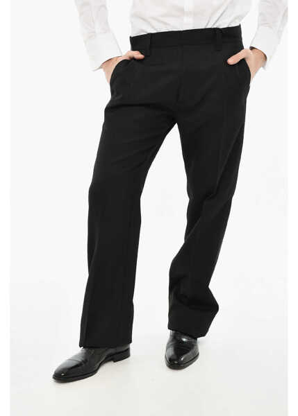 Pantaloni eleganti DSQUARED2 Virgin Wool Blend Pants With Hidded Closure Black Barbati (BM 19644122) 1