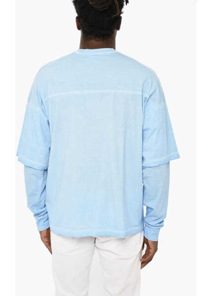 Tricouri DSQUARED2 Acid Wash Effect Crew-Neck T-Shirt With Logo Blue Barbati (BM 19644128) 2