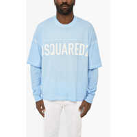 Tricouri Acid Wash Effect Crew-Neck T-Shirt With Logo Barbati