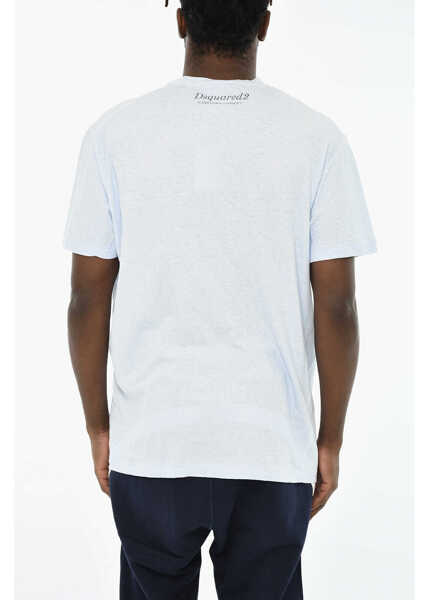 Tricouri DSQUARED2 Cotton Crew-Neck T-Shirt Light Blue Barbati (BM 19644134) 2