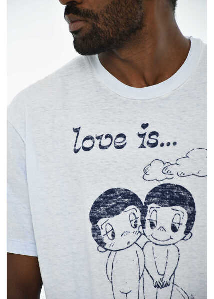 Tricouri DSQUARED2 Cotton Crew-Neck T-Shirt Light Blue Barbati (BM 19644134) 3