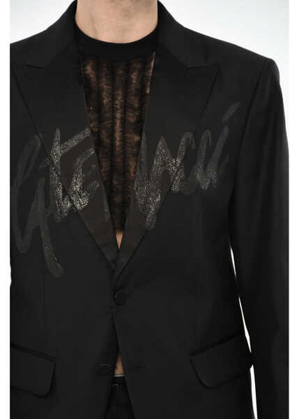 Sacouri DSQUARED2 Virgin Wool And Silk 2 Buttons Blazer With Flap Pockets Black Barbati (BM 19644137) 3
