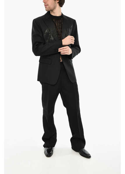 Sacouri DSQUARED2 Virgin Wool And Silk 2 Buttons Blazer With Flap Pockets Black Barbati (BM 19644137) 4
