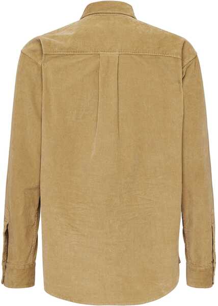 Camasi casual DSQUARED2 Corduroy Overshirt With Double Breast Pockets Beige Barbati (BM 19644140) 2