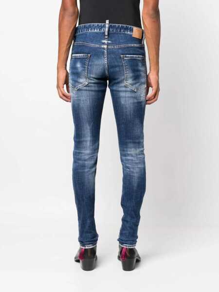 Blugi drepti DSQUARED2 Distressed Effect Cool Guy Jeans 16Cm Blue Barbati (BM 19644143) 4