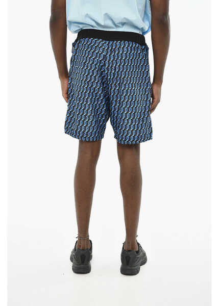 Pantaloni scurti DSQUARED2 All-Over Monogram Two-Tone Shorts Blue Barbati (BM 19644149) 2