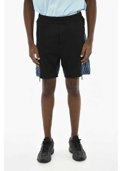 Pantaloni scurti DSQUARED2 All-Over Monogram Two-Tone Shorts Blue Barbati (BM 19644149) 1