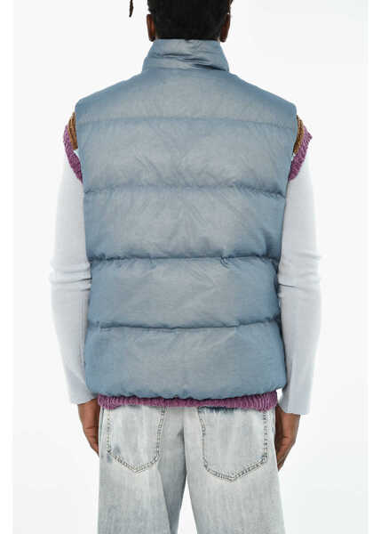 Geci de iarna DSQUARED2 Rip Stop Check Sleeveless Down Jacket Blue Barbati (BM 19644152) 2