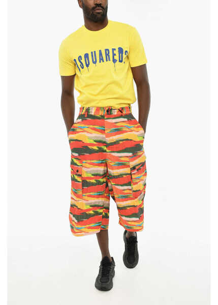 Pantaloni scurti DSQUARED2 Multicolor Shorts With Logo Button Multicolor Barbati (BM 19644158) 3