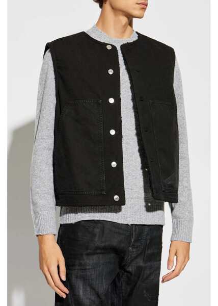 Veste costum DSQUARED2 Denim Vest With Logo Buttons Black Barbati (BM 19644161) 3