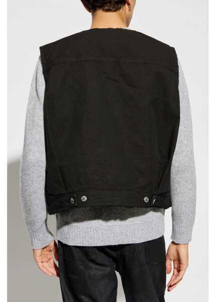 Veste costum DSQUARED2 Denim Vest With Logo Buttons Black Barbati (BM 19644161) 4