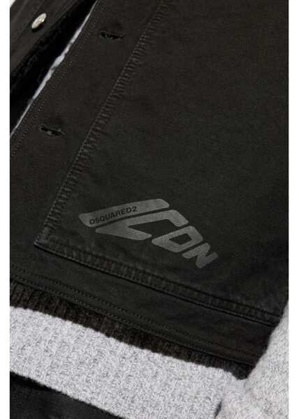 Veste costum DSQUARED2 Denim Vest With Logo Buttons Black Barbati (BM 19644161) 5