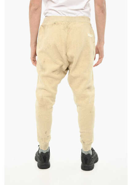 Pantaloni de trening DSQUARED2 Solid Color Cotton Joggers Beige Barbati (BM 19644164) 2