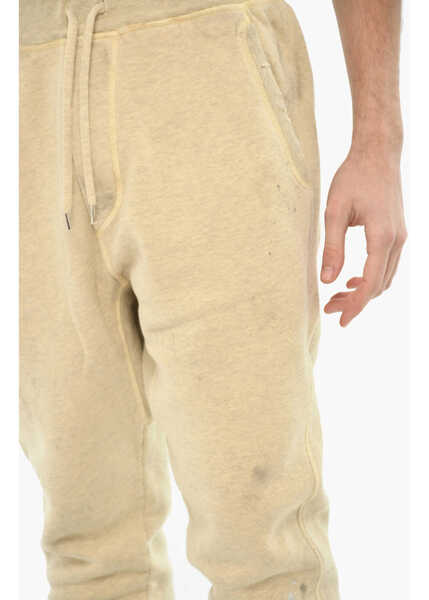 Pantaloni de trening DSQUARED2 Solid Color Cotton Joggers Beige Barbati (BM 19644164) 3