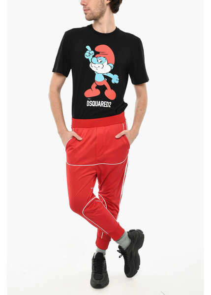 Pantaloni de trening DSQUARED2 Quilted Joggers With Contrasting Bands Red Barbati (BM 19644167) 4
