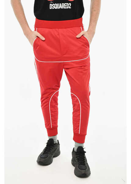 Pantaloni de trening DSQUARED2 Quilted Joggers With Contrasting Bands Red Barbati (BM 19644167) 1