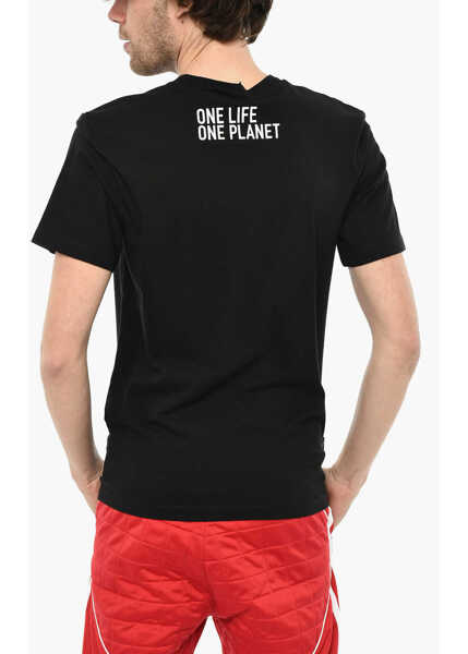 Tricouri DSQUARED2 The Smurfs Cotton Crew-Neck T-Shirt With Frontal Print Black Barbati (BM 19644170) 2