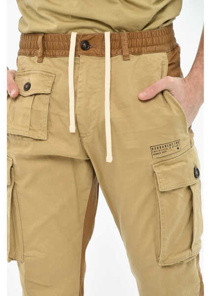 Pantaloni casual DSQUARED2 Two-Tone Cargo Pants With Drawstring Waist Beige Barbati (BM 19644176) 3
