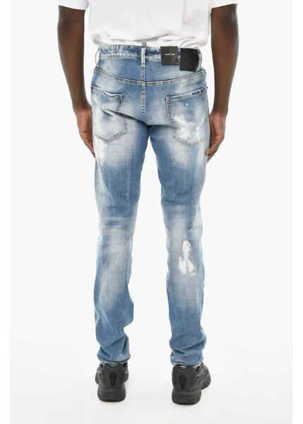 Blugi drepti DSQUARED2 Icon Distressed Effect Cool Guy Jeans 16Cm Blue Barbati (BM 19644182) 2