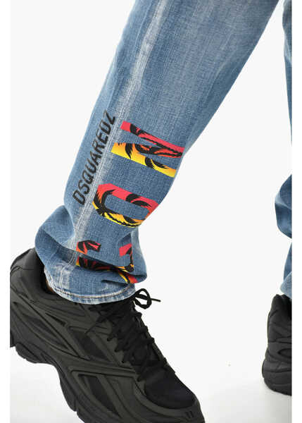 Blugi drepti DSQUARED2 Icon Distressed Effect Cool Guy Jeans 16Cm Blue Barbati (BM 19644182) 3