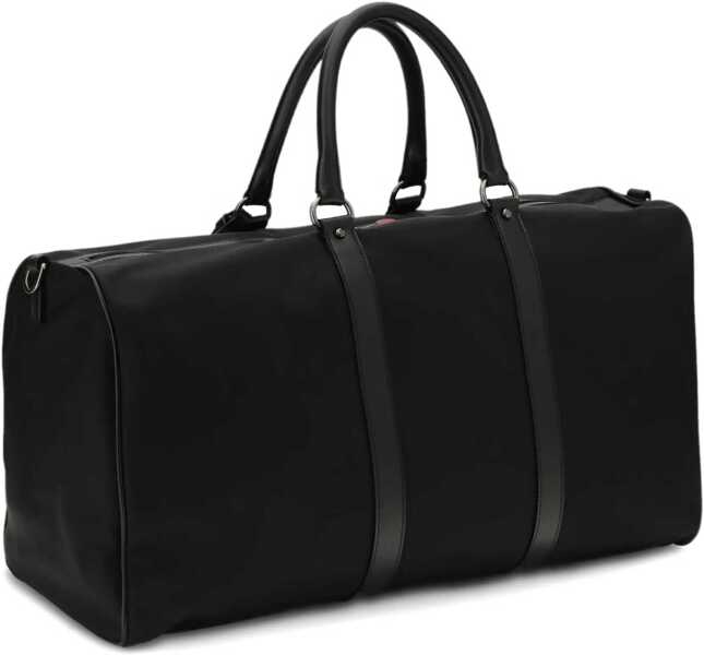 Genti de voiaj KITON Gym Travel Bag with leather inserts NERO Barbati (BM 19644263) 2