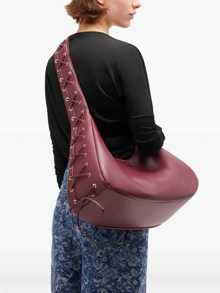 Genti de umar Ganni Laced Shoulder Bag BURGUNDY Femei (BM 19644311) 2