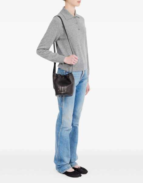 Genti de umar Maison Margiela Leather Bucket Bag BLACK/BLACK/BLACK Femei (BM 19644368) 2