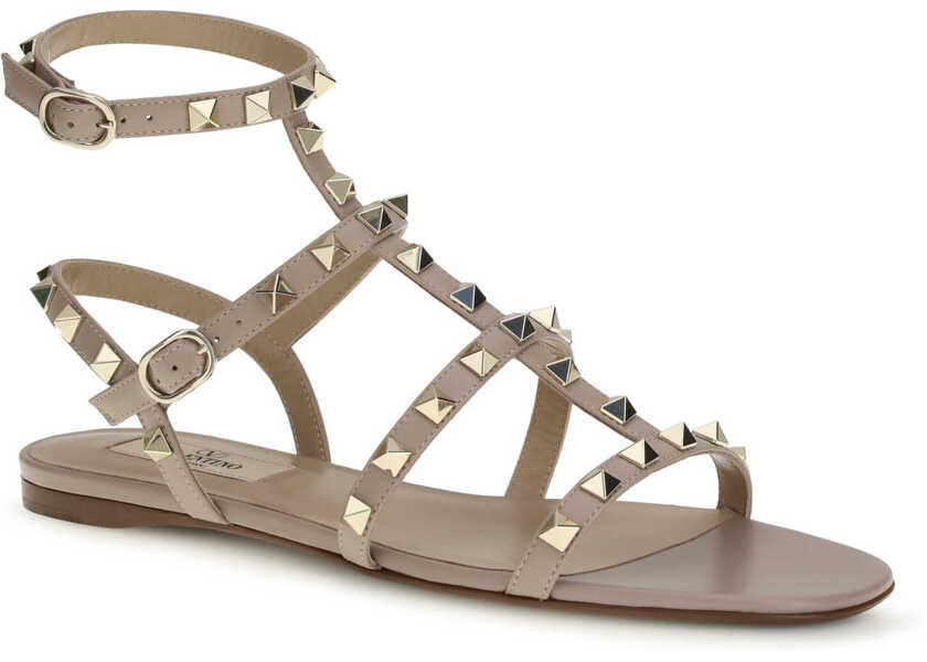Sandale Valentino Garavani Rockstud leather Sandals POUDRE Femei (BM 19644413) 2