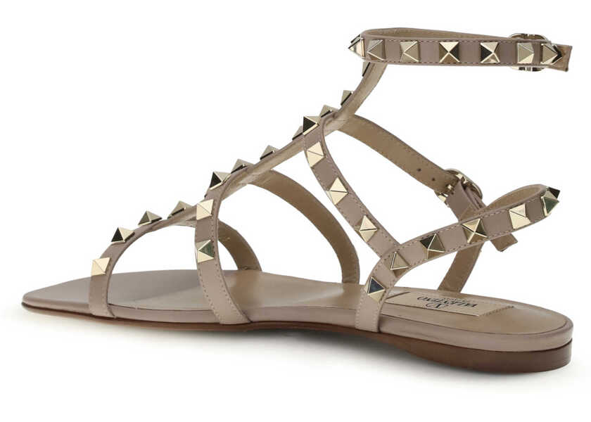 Sandale Valentino Garavani Rockstud leather Sandals POUDRE Femei (BM 19644413) 3