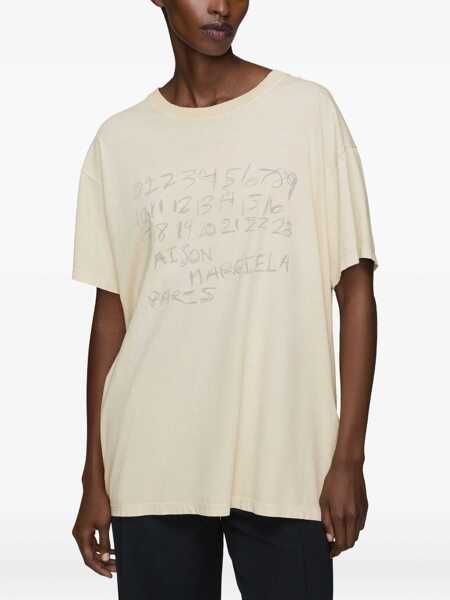Tricouri Maison Margiela Cotton T-shirt with numeric logo JUTA Femei (BM 19644464) 3