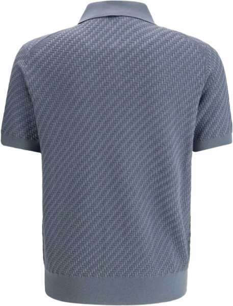 Tricouri Polo BRIONI Polo Shirt with woven pattern PERWINKLE Barbati (BM 19644467) 2