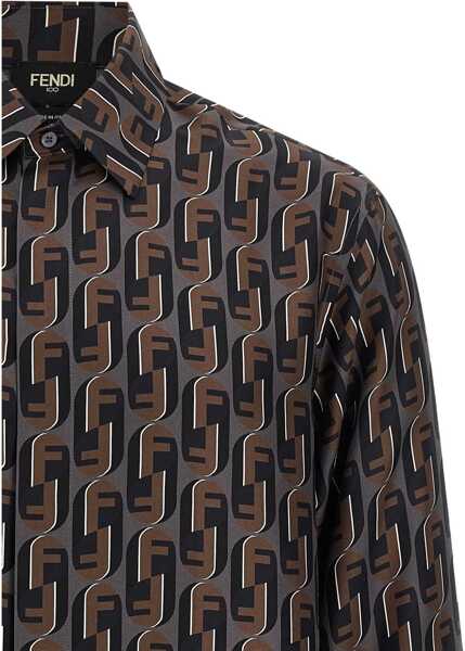 Camasi Fendi Printed Silk Shirt BLUE Barbati (BM 19644563) 4