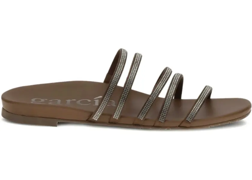 Sandale Pedro Garcia Flat slip-on leather Beatrix Sandal NUTMEG SATIN-GREIGE Femei (BM 19644605) 1