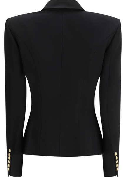 Jachete Balmain 6 Buttons Fitted Grain De Poudre Jacket NOIR Femei (BM 19644632) 2