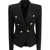 Balmain 6 Buttons Fitted Grain De Poudre Jacket NOIR