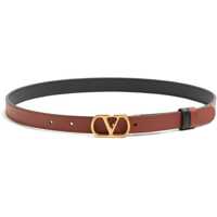 Curele Dama - Curele Valentino Garavani Smooth leather reversible Belt NERO/DEEP CARAMEL Femei (BM 19644635) - B-mall.ro