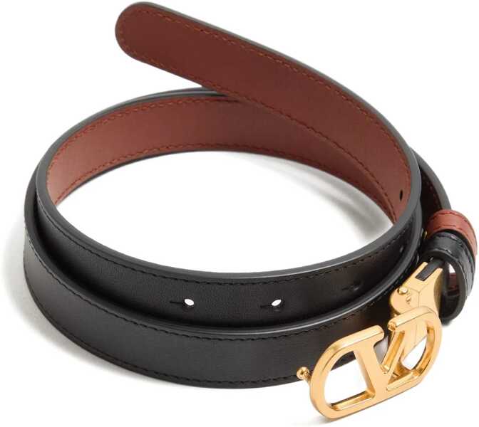 Curele Valentino Garavani Smooth leather reversible Belt NERO/DEEP CARAMEL Femei (BM 19644635) 3