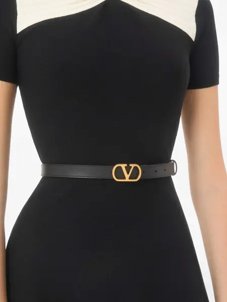 Curele Valentino Garavani Smooth leather reversible Belt NERO/DEEP CARAMEL Femei (BM 19644635) 5