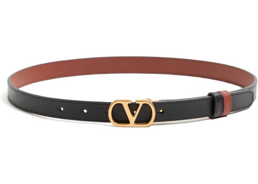 Curele Valentino Garavani Smooth leather reversible Belt NERO/DEEP CARAMEL Femei (BM 19644635) 1