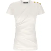 Tricouri Balmain 3 buttons Draped T-shirt