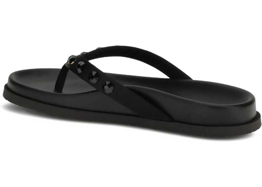 Sandale Pedro Garcia Thong Sandal with small studs BLACK SATIN-JET Femei (BM 19644662) 3