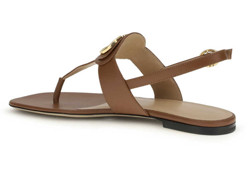 Sandale Valentino Garavani Leather thong Sandals TOBACCO Femei (BM 19644683) 3