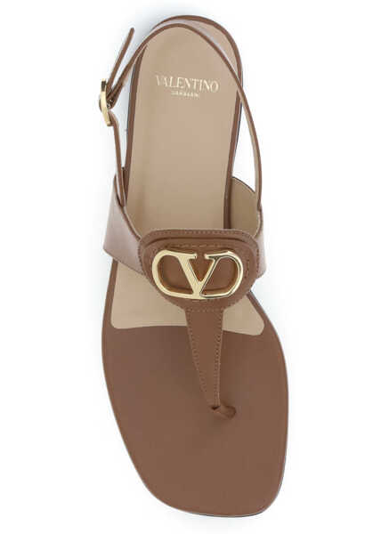 Sandale Valentino Garavani Leather thong Sandals TOBACCO Femei (BM 19644683) 4