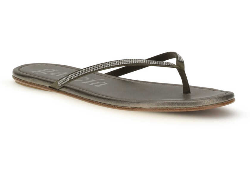 Sandale Pedro Garcia Crystal Flip Flop OLIVADE SATIN-GREIGE Femei (BM 19644701) 2